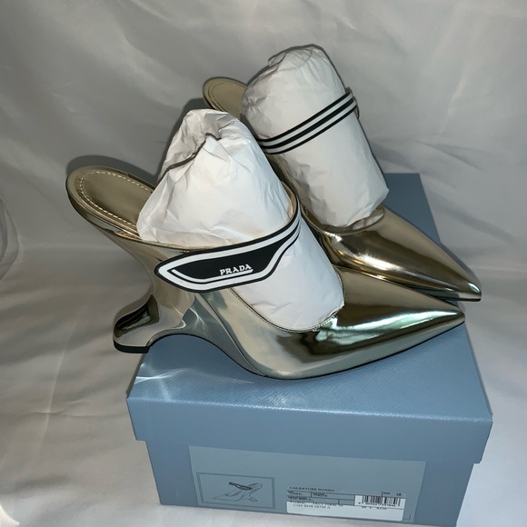 Prada mirrored leather mules - Picture 3 of 5